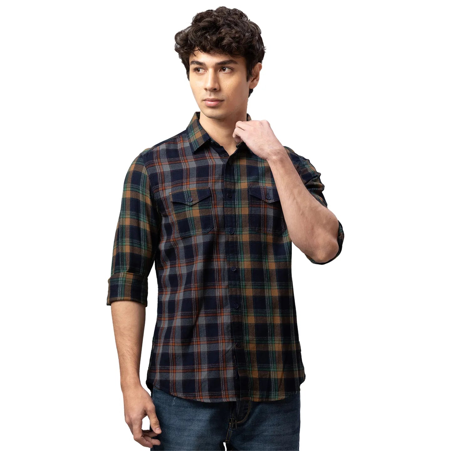 Brown Regular Fit Long Sleeves Cotton Men's Jacket by Being Human Clothing