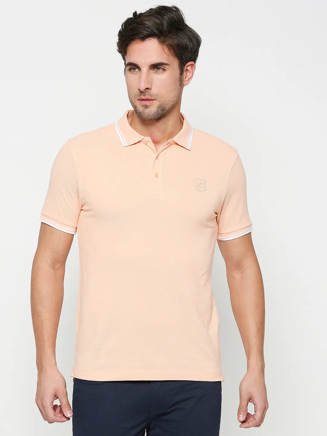 White Regular Fit Men's Polo T-Shirt by Being Human Clothing