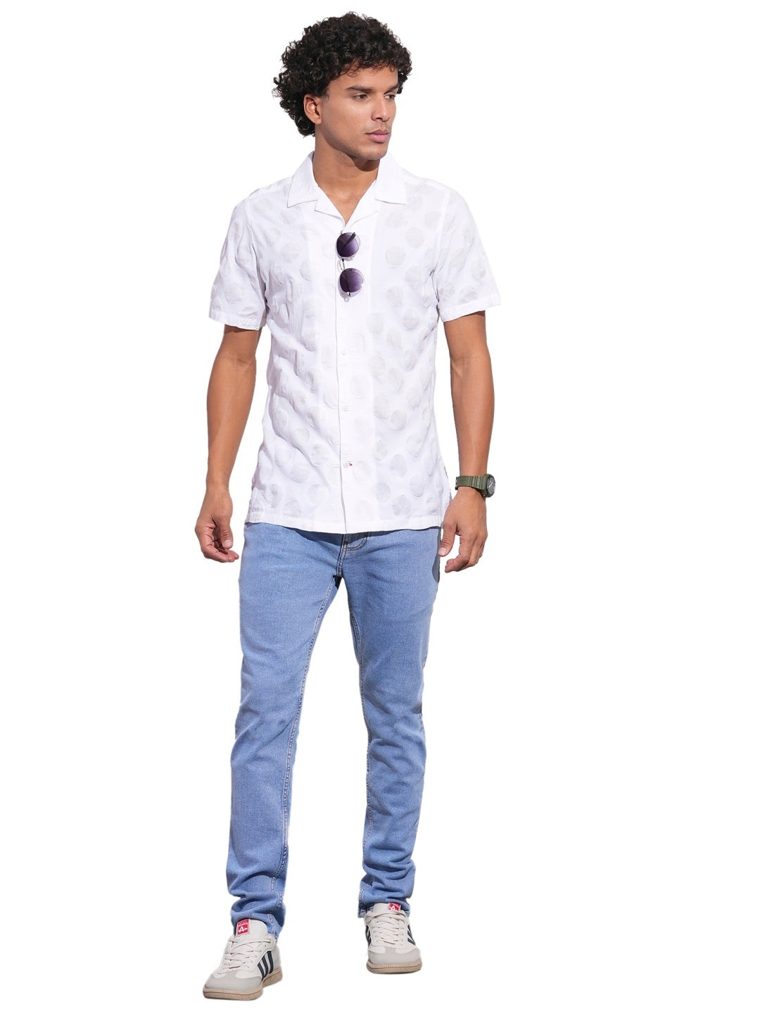 Beige Regular Fit Regular Collar Men's Shirt by Being Human Clothing