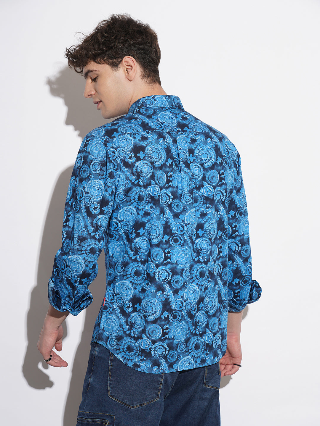 Navy Comfort Fit Regular Collar Men's Shirt by Being Human Clothing