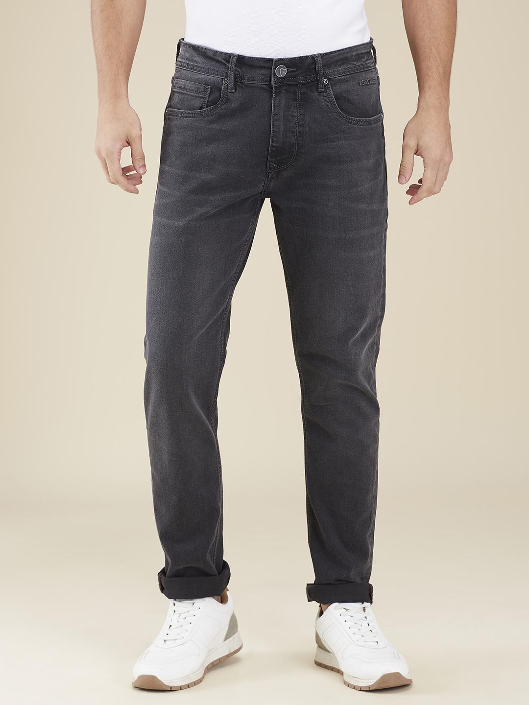 Grey Slim Fit Denims For Men By Being Human Clothing