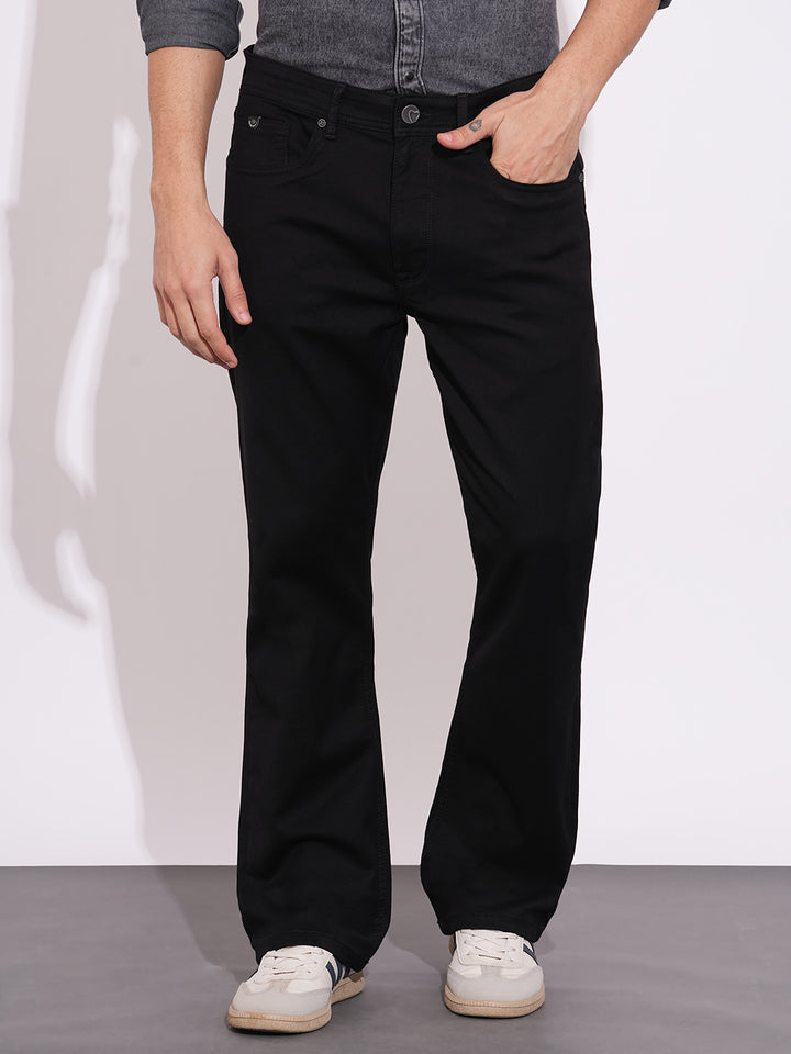 Black Berylium-Boot Cut Fit Denims for Men