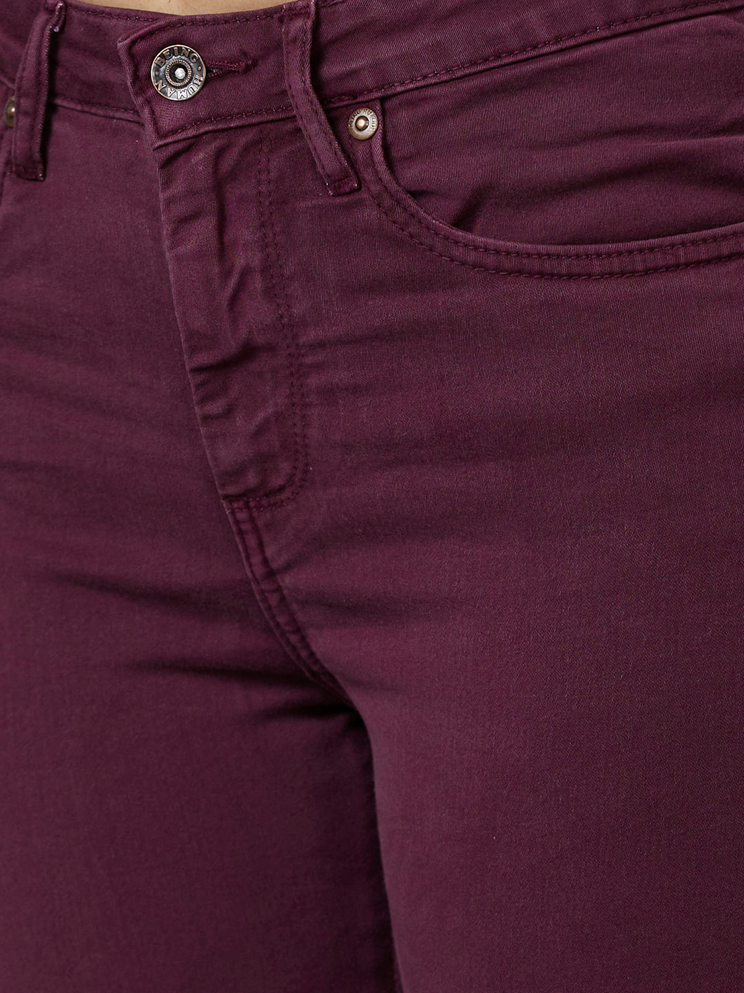 Plum Mid Rise Skinny Fit Women's Denims By Being Human Clothing