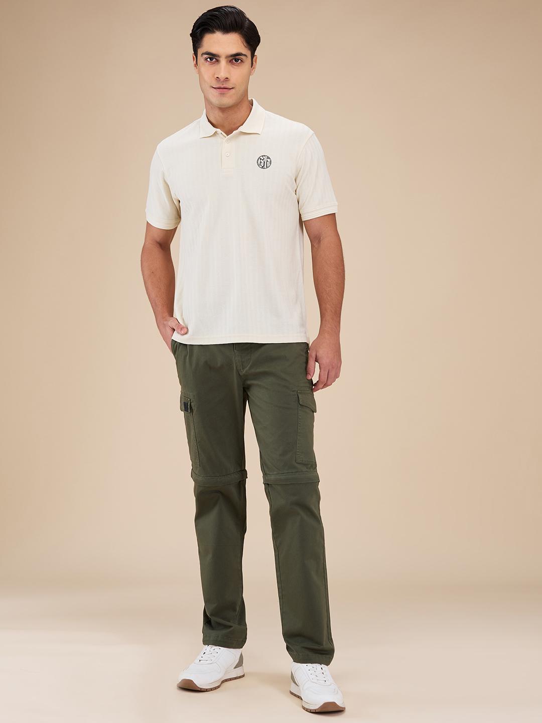 Military Green Easy Fit Cargo For Men By Being Human Clothing