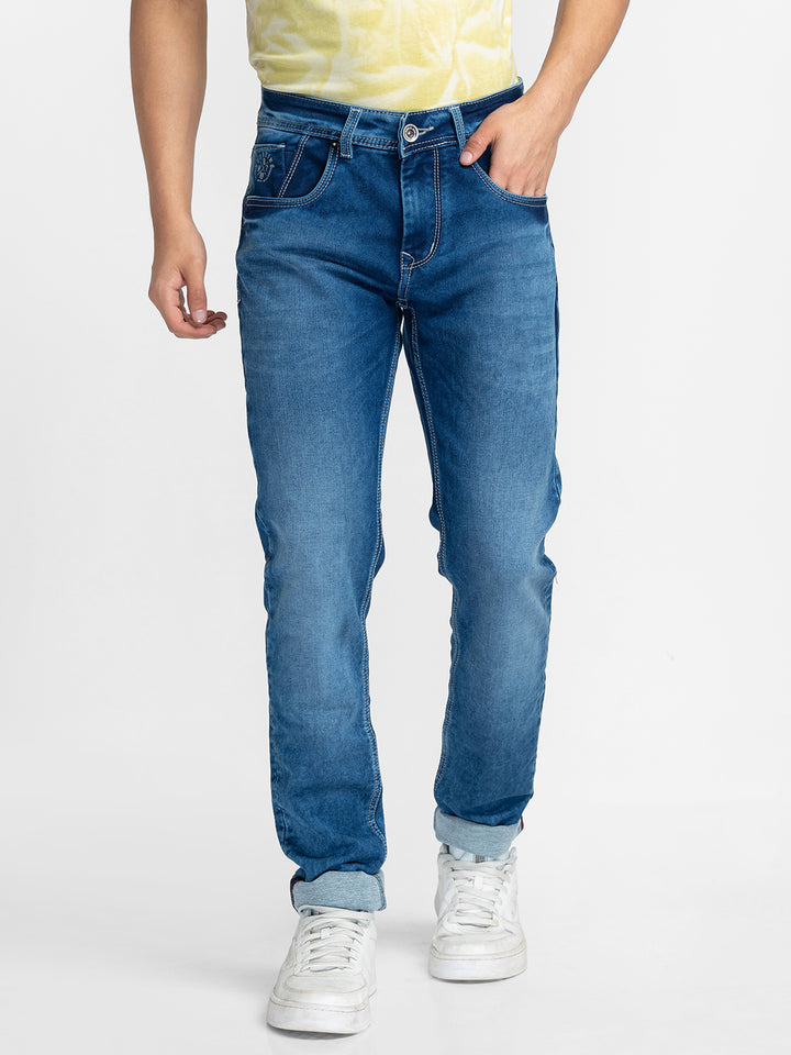 Blue Skinny Fit Denim for Men by Being Human Clothing