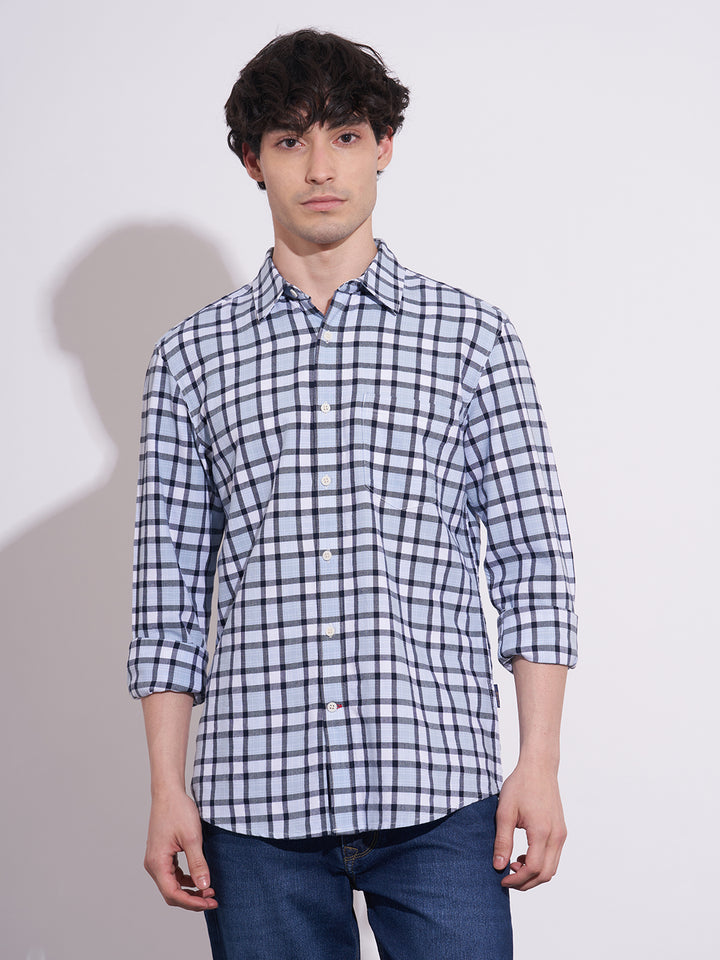 White Regular Fit Regular Collar Men's Shirt
