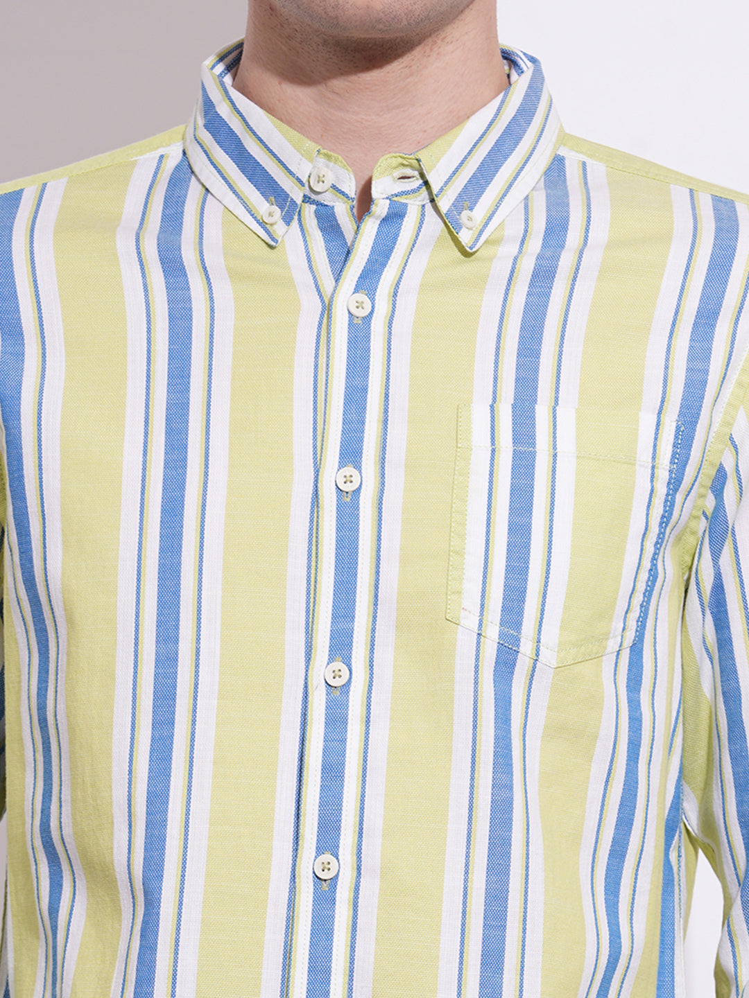 Lime Regular Fit Regular Collar Men's Shirt by Being Human Clothing