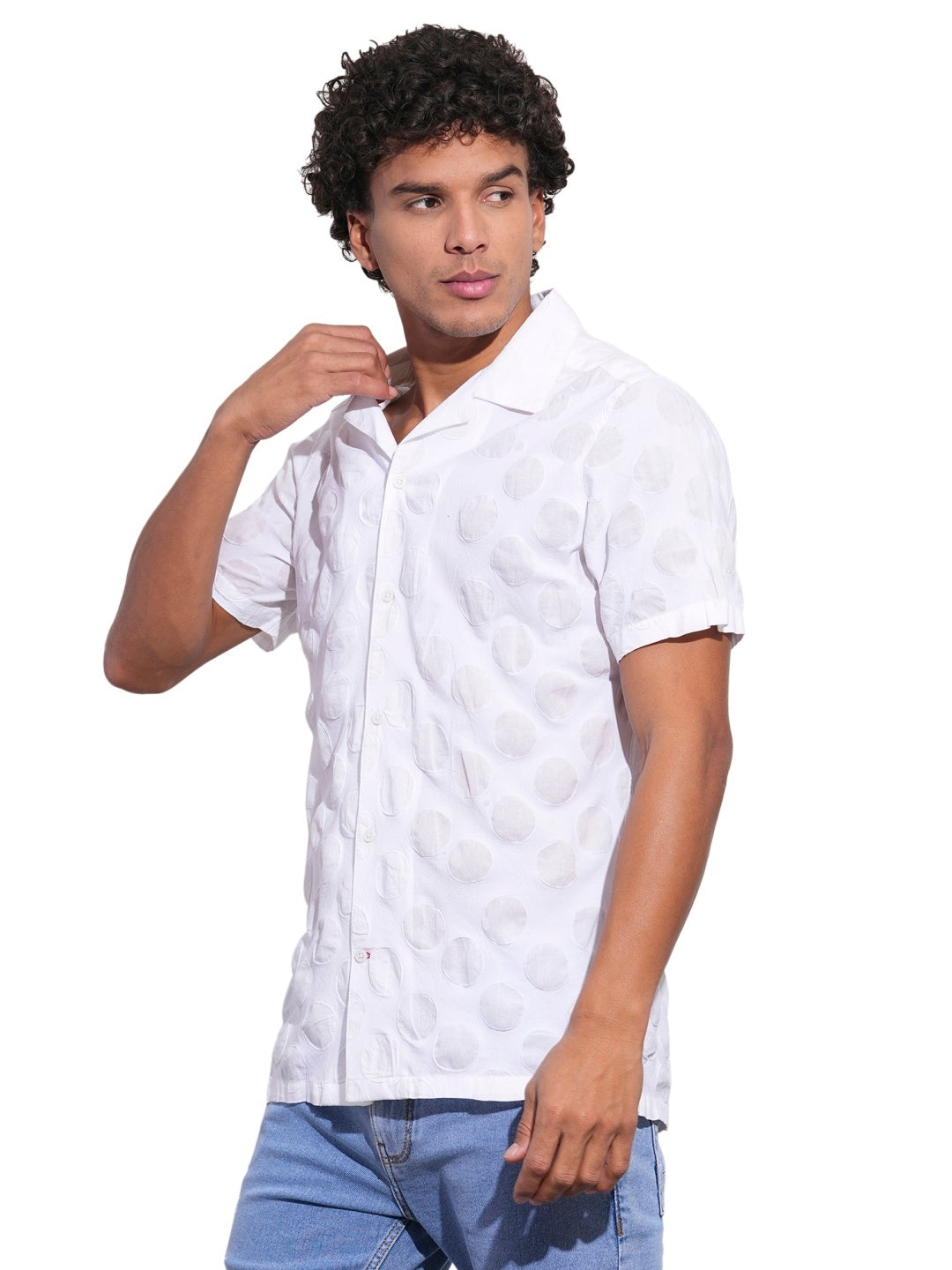 Beige Regular Fit Regular Collar Men's Shirt by Being Human Clothing
