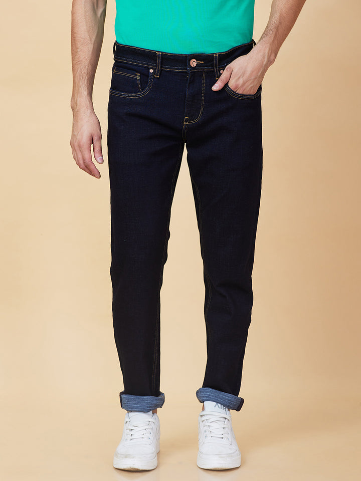 Blue Neon-Slim Fit Denims for Men by Being Human Clothing