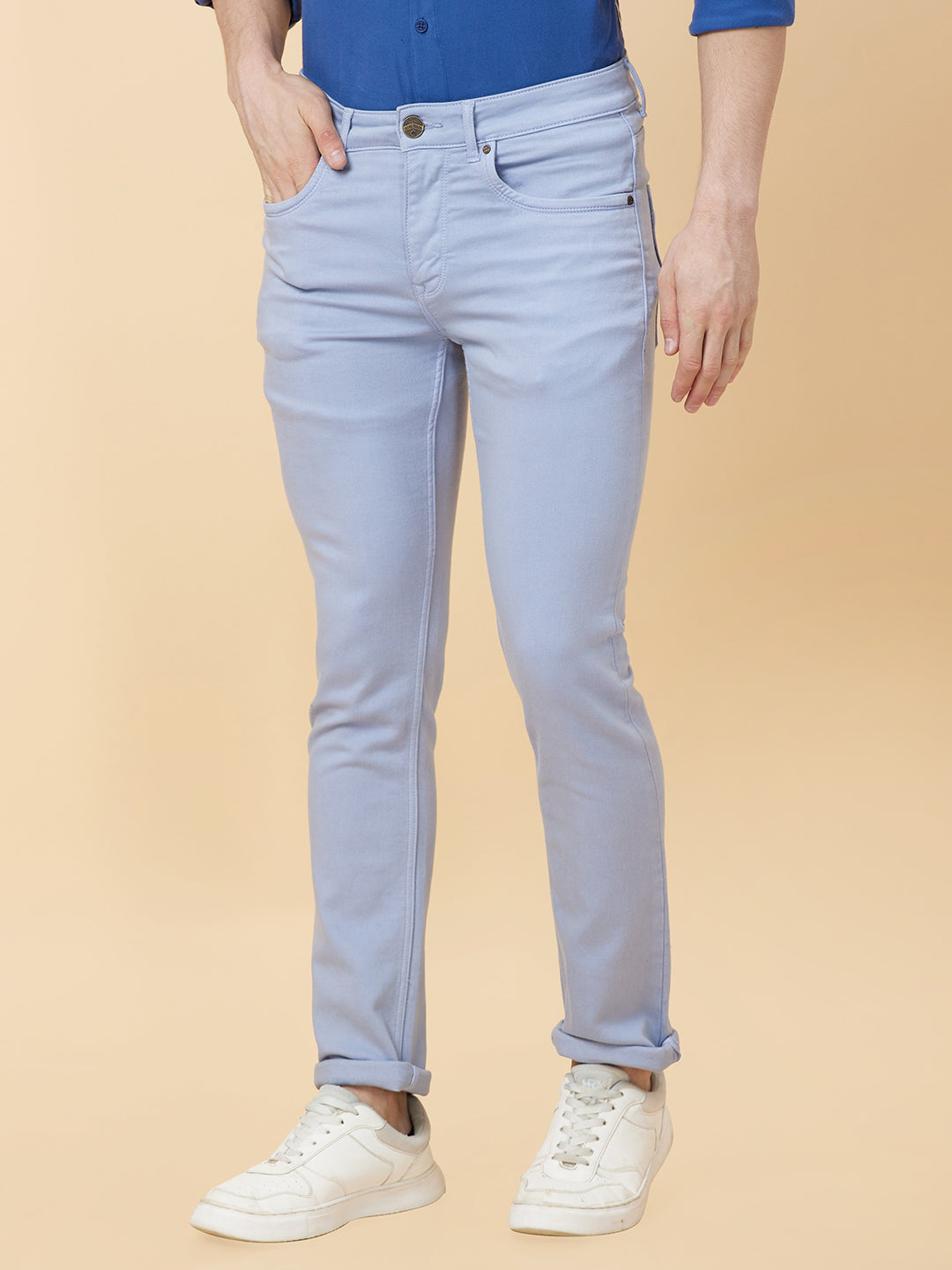 Grey Slim Fit Men's Denims by Being Human Clothing