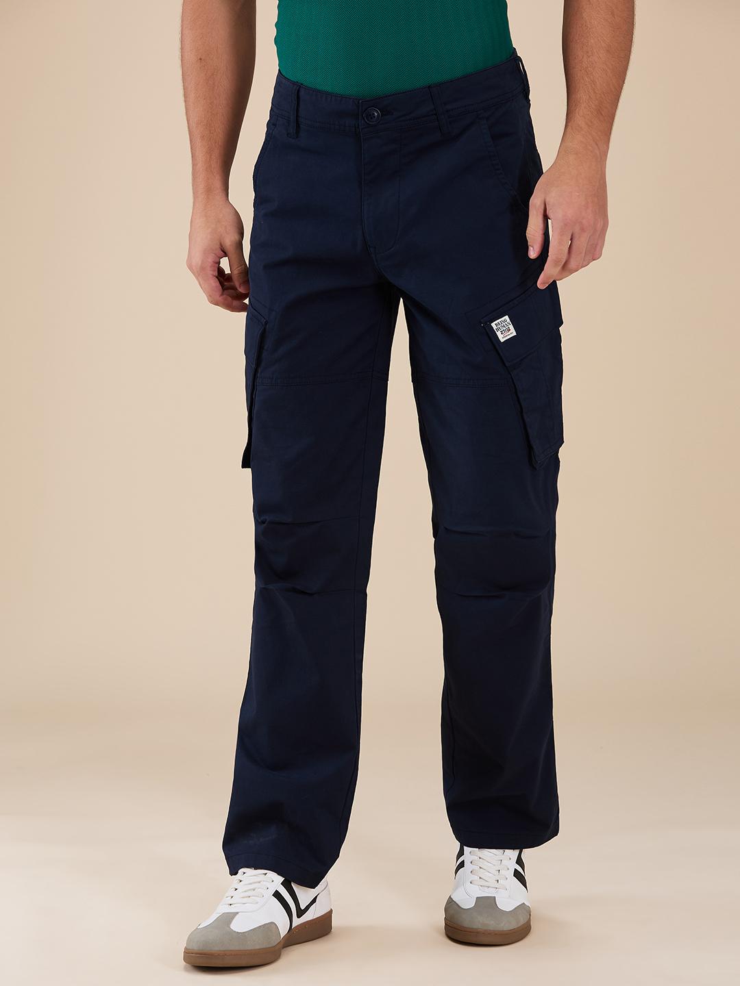 Navy Slim Fit Cargo For Men By Being Human Clothing