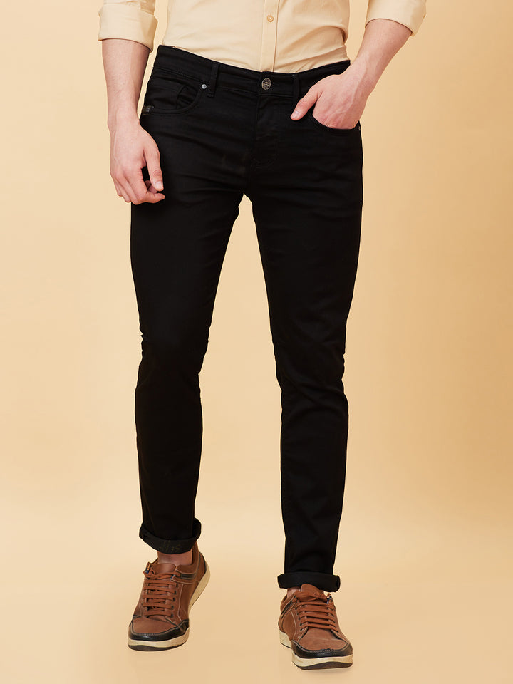 Black Helium-Skinny Fit Denims for Men