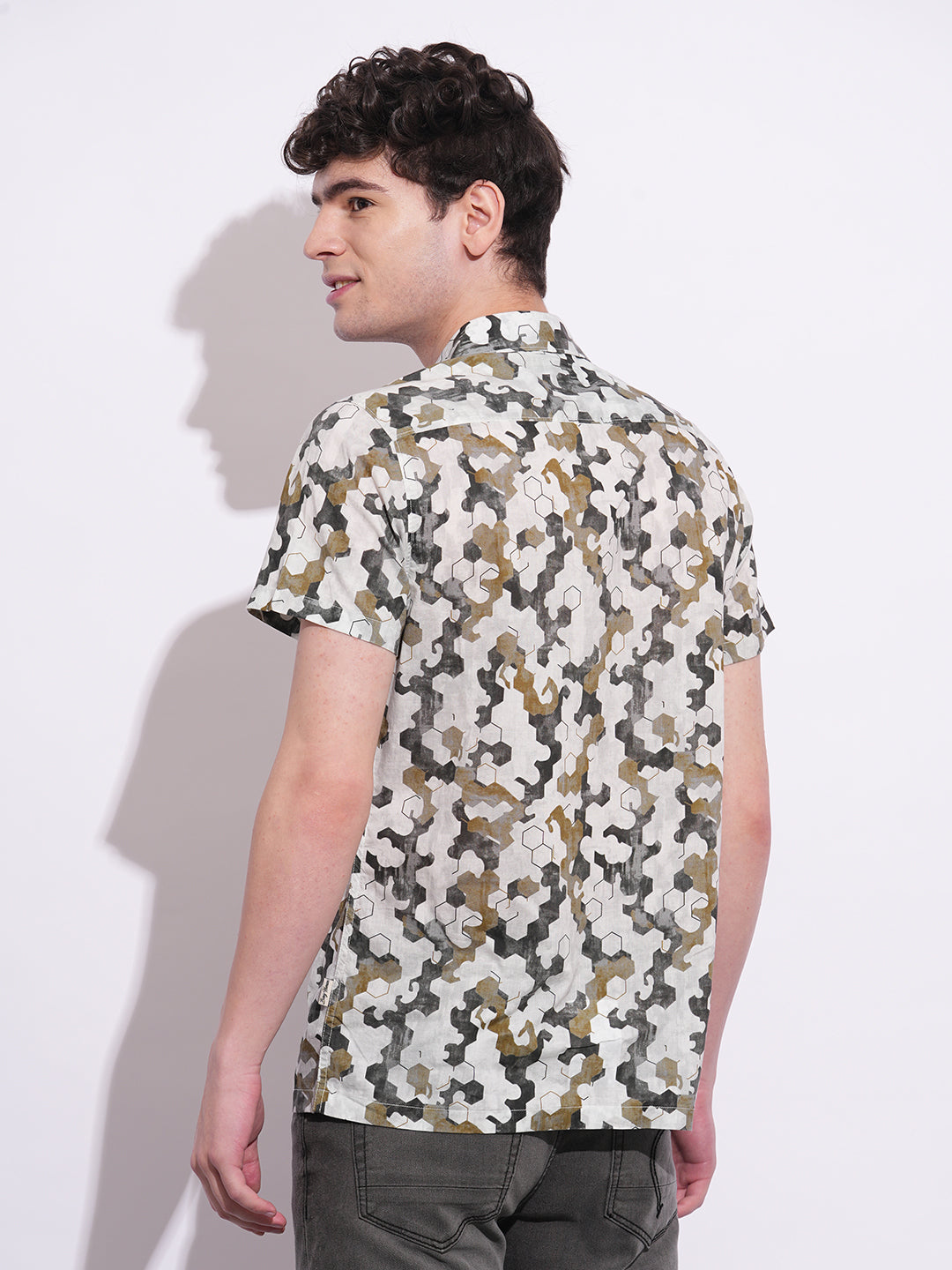 Olive Regular Fit Regular Collar Men's Shirt by Being Human Clothing