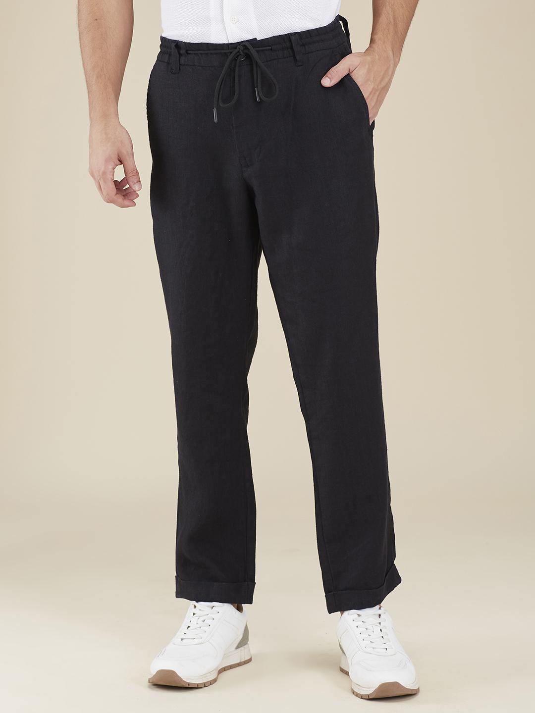 Black Regular Fit Joggers For Men By Being Human Clothing