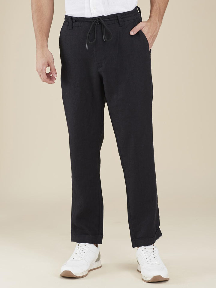 Black Regular Fit Joggers For Men By Being Human Clothing