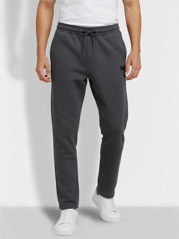 Charcoal Regular Fit Track Pants For Men