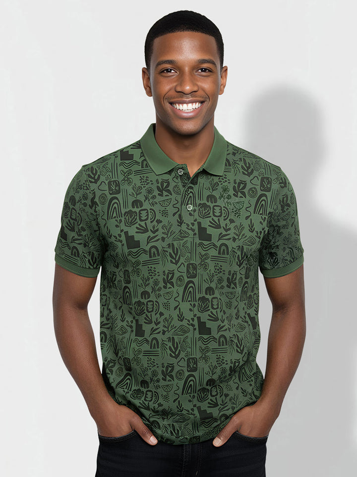Green Regular Fit Men's Polo T-Shirt