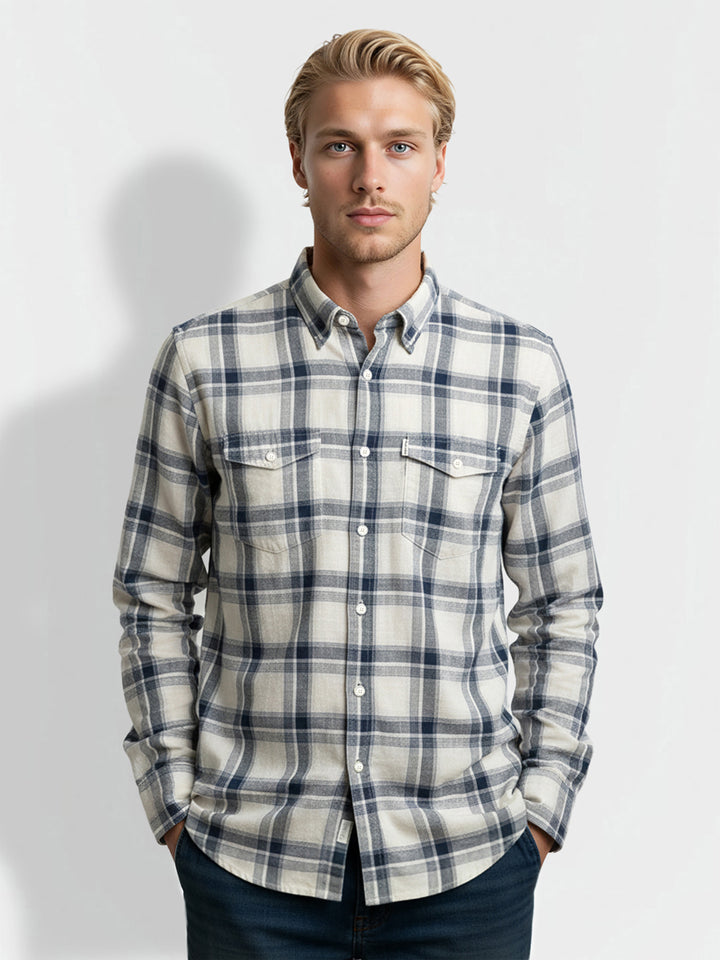 Blue Regular Fit Regular Collar Men's Shirt