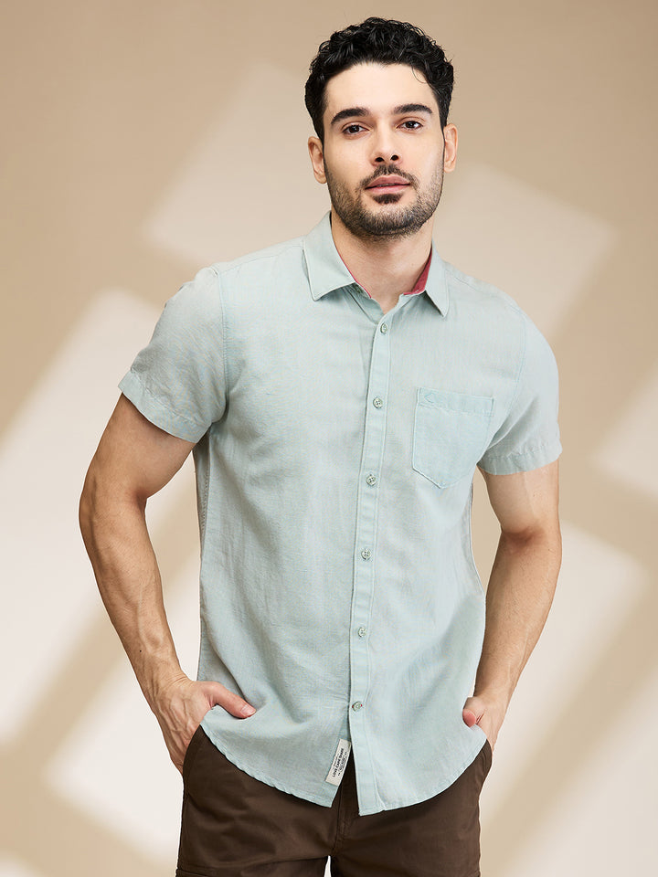 Pista Slim Fit Regular Collar Men's Shirt by Being Human Clothing