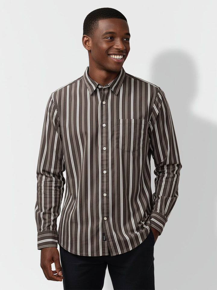 Grey Regular Fit Men's Shirt