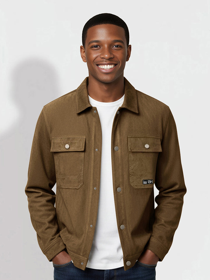 Tan Regular Fit Men's Jacket