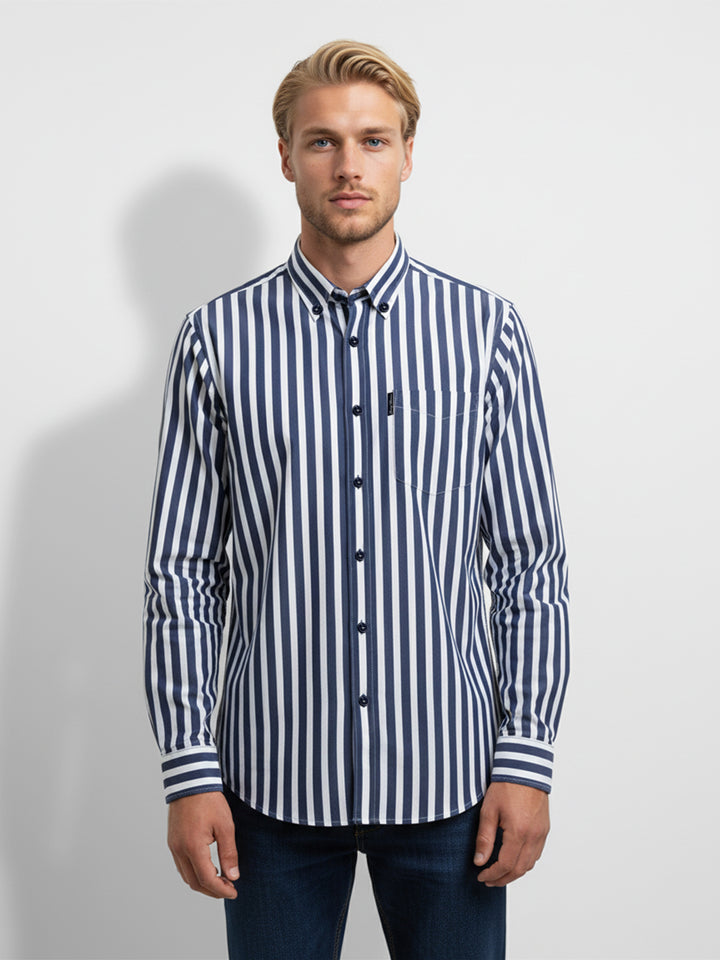 White Moderno Fit Regular Collar Men's Shirt