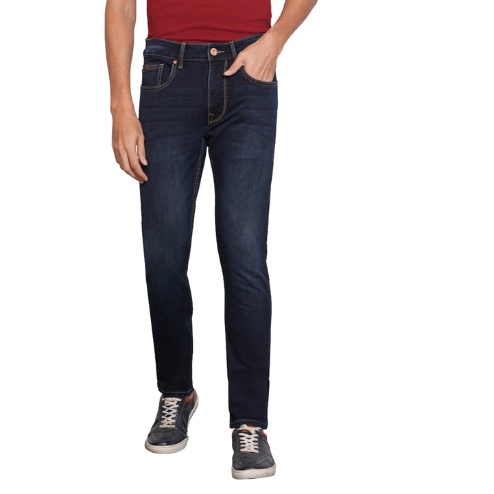 Blue Helium-Skinny Fit Denims for Men