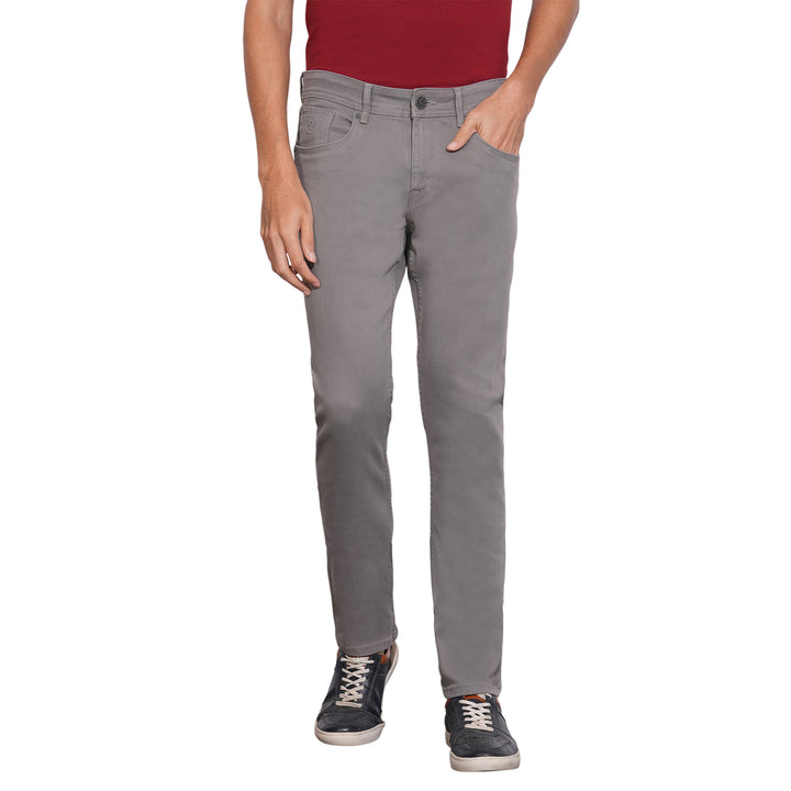 Grey Helium-Skinny Fit Denims for Men