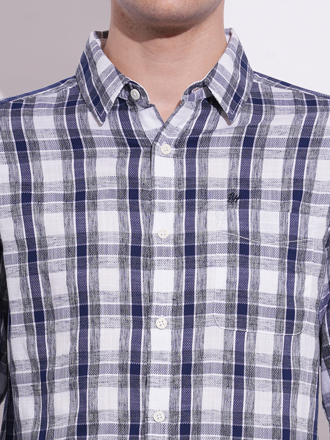 Navy Regular Fit Regular Collar Men's Shirt by Being Human Clothing