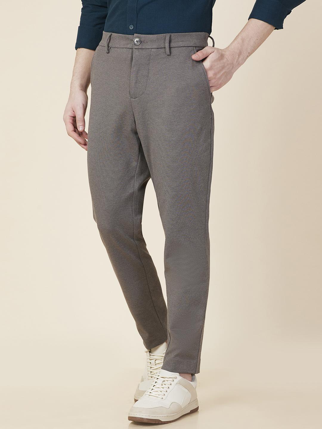 Grey Cropped Fit Chino For Men By Being Human Clothing