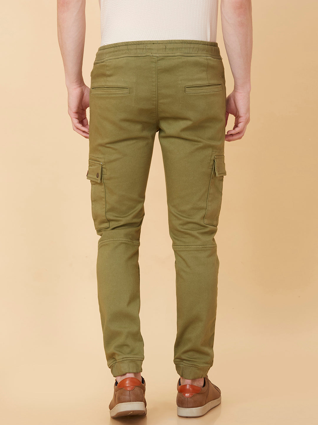 Olive Slim Fit Joggers For Men By Being Human Clothing