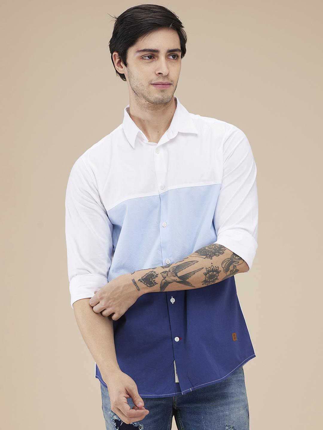 White Regular Fit Regular Collar Men's Shirt by Being Human Clothing