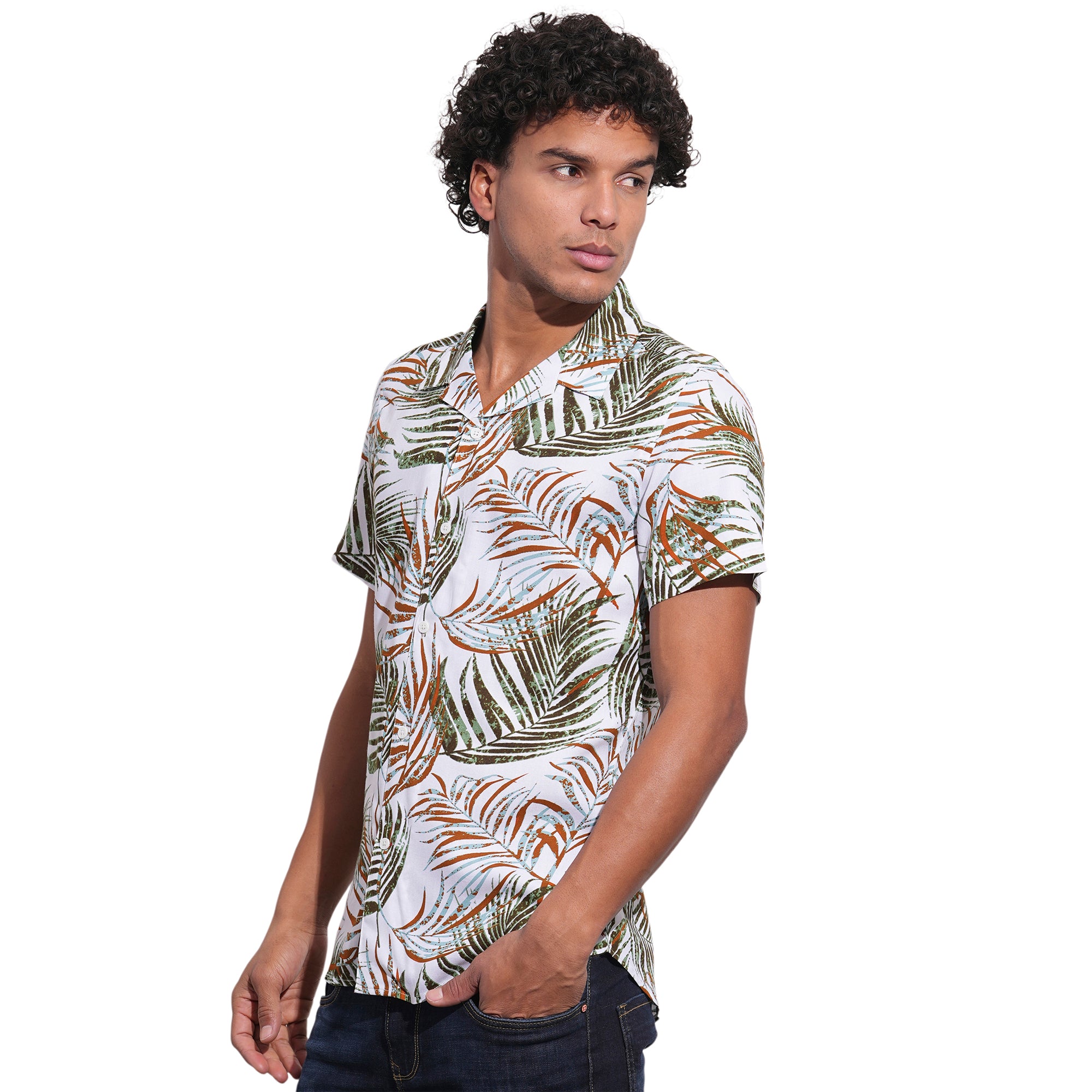 White Slim Fit Regular Collar Men's Shirt by Being Human Clothing