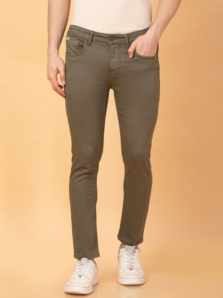 Green Argon-Cropped fit Denims for Men by Being Human Clothing