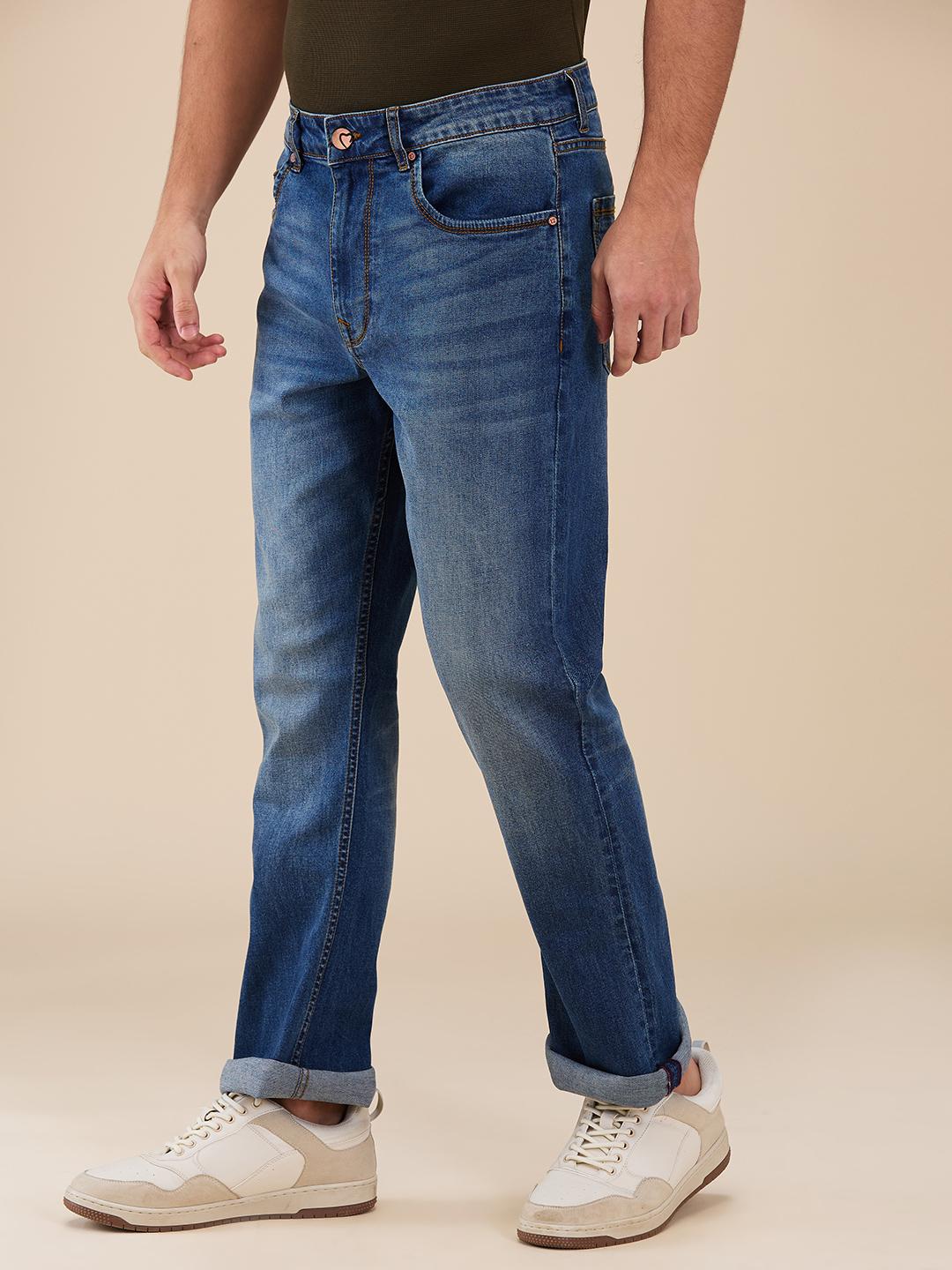 Blue Boot Cut Fit Denims For Men By Being Human Clothing