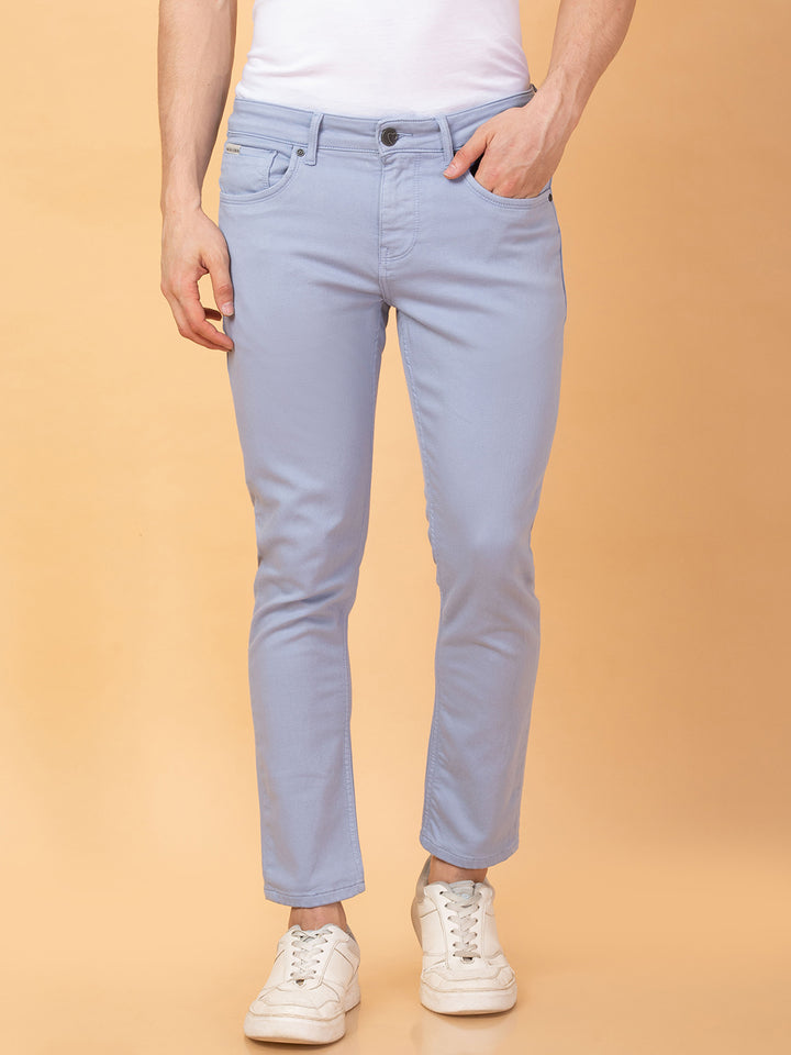 Blue Argon-Cropped fit Denims for Men by Being Human Clothing