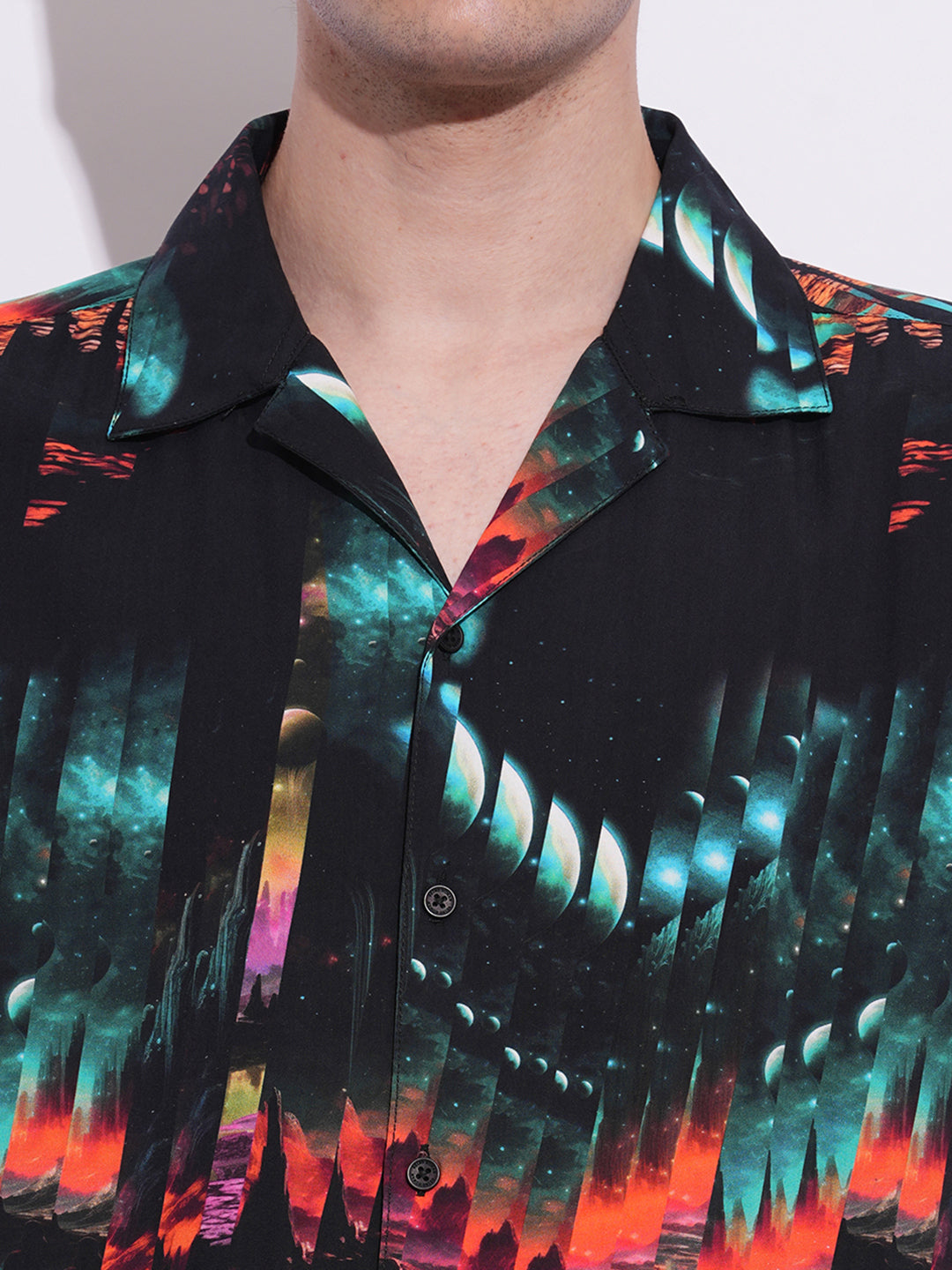 Black Easy Fit Regular Collar Men's Shirt by Being Human Clothing