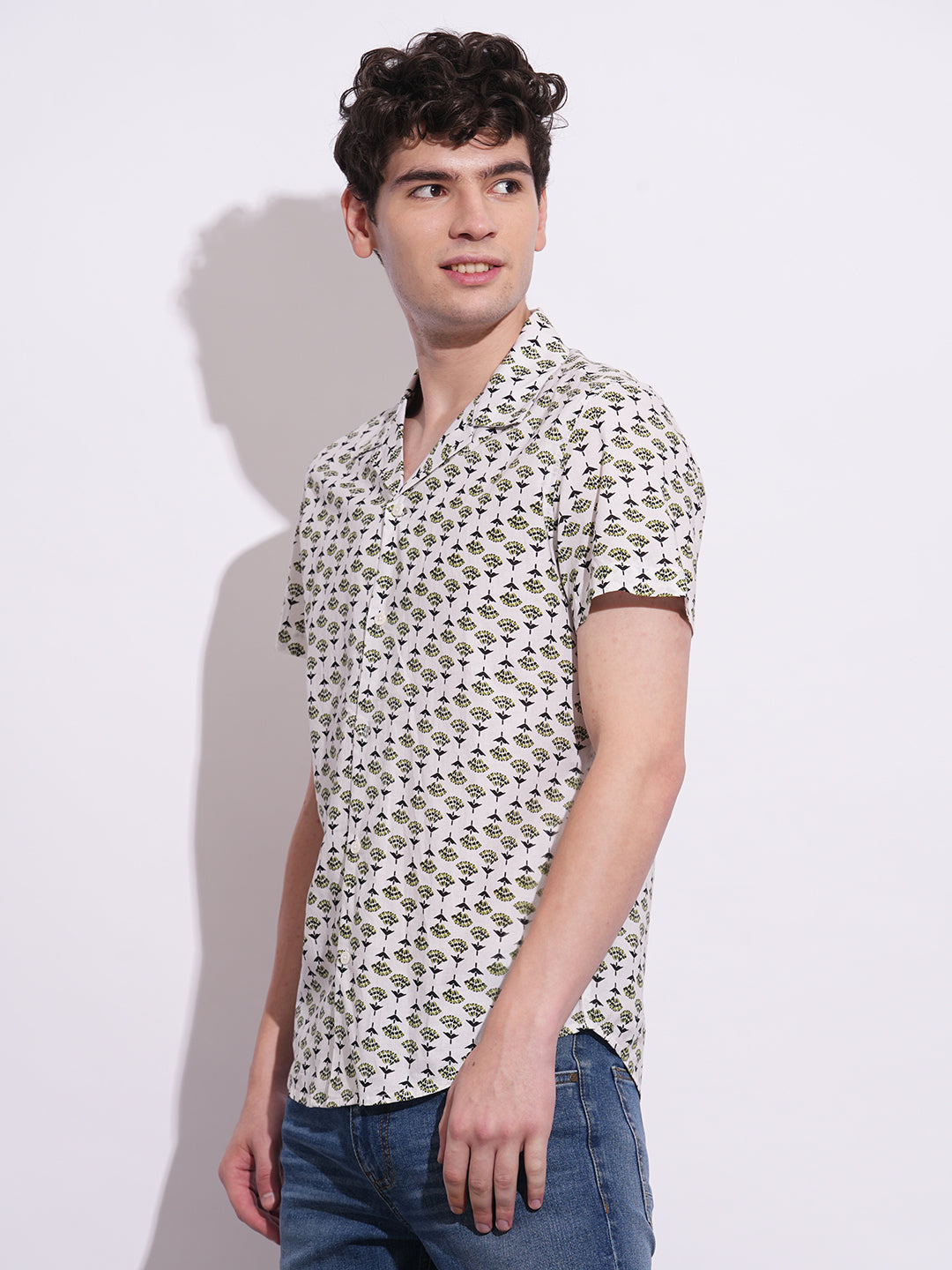 White Slim Fit Regular Collar Men's Shirt by Being Human Clothing