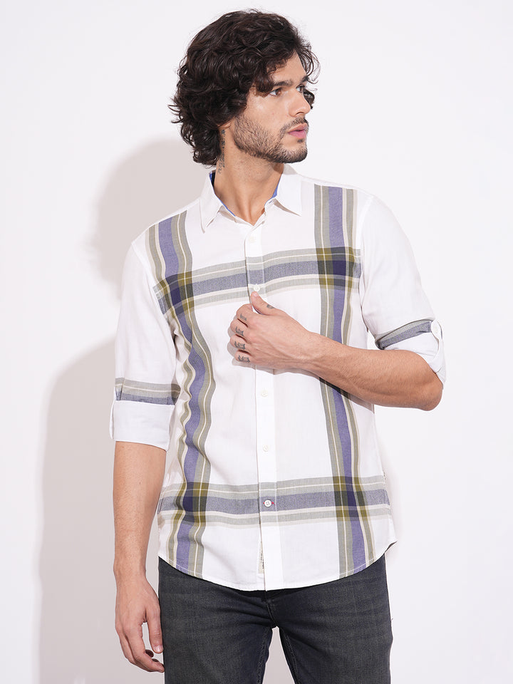 White Moderno Fit Regular Collar Men's Shirt