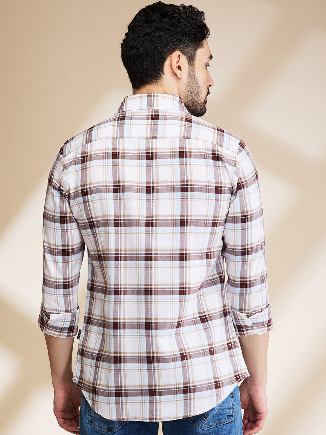 White Slim Fit Regular Collar Men's Shirt by Being Human Clothing