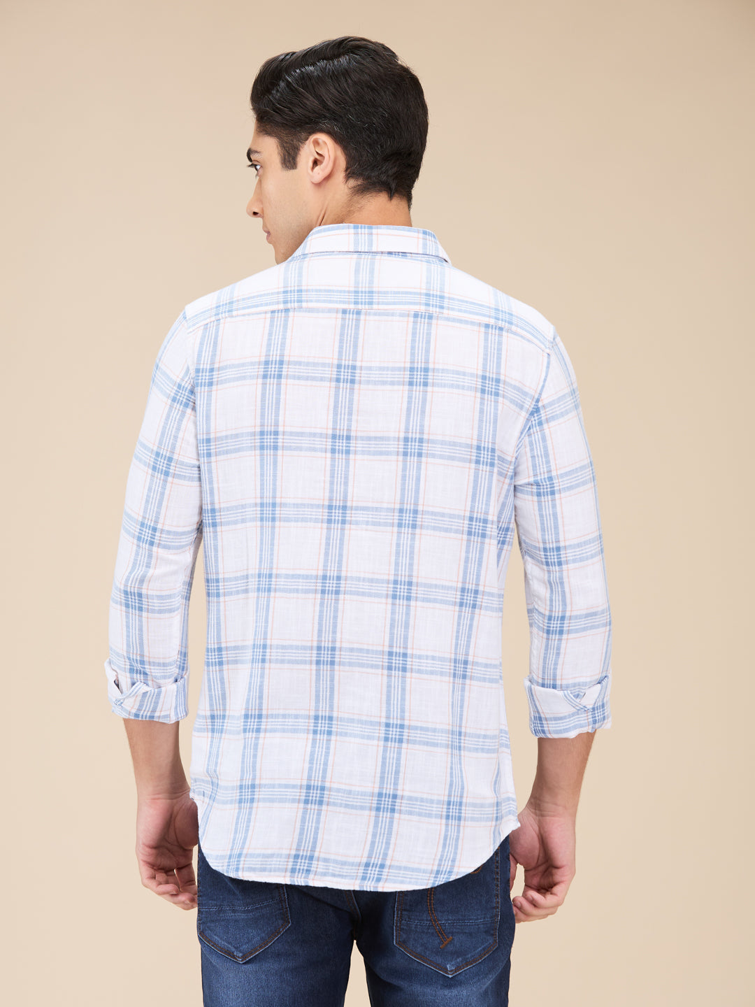 White Slim Fit Regular Collar Men's Shirt by Being Human Clothing