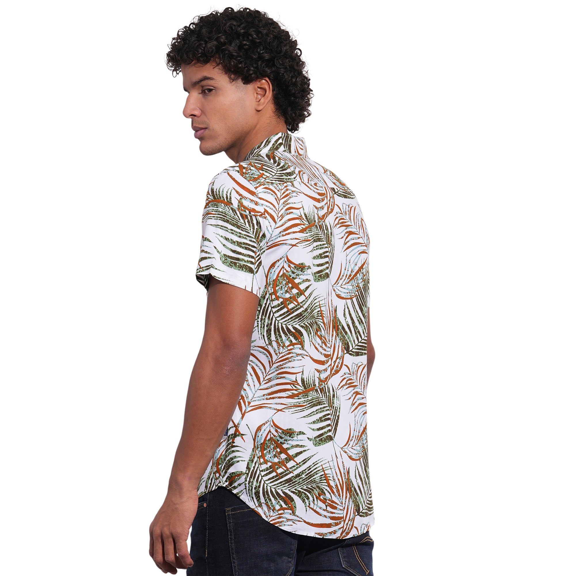 White Slim Fit Regular Collar Men's Shirt by Being Human Clothing