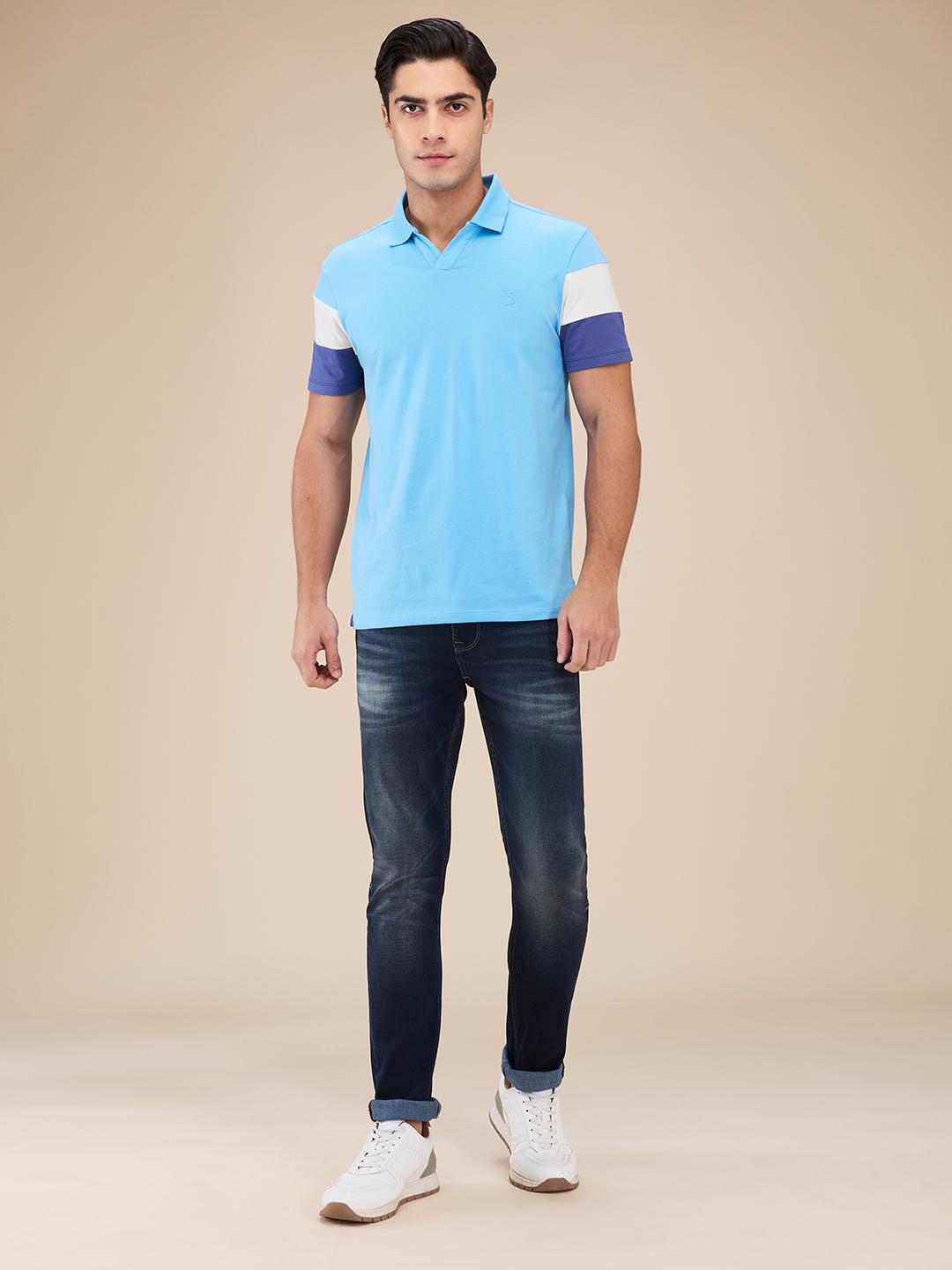 Dark Blue Slim Fit Denims For Men By Being Human Clothing