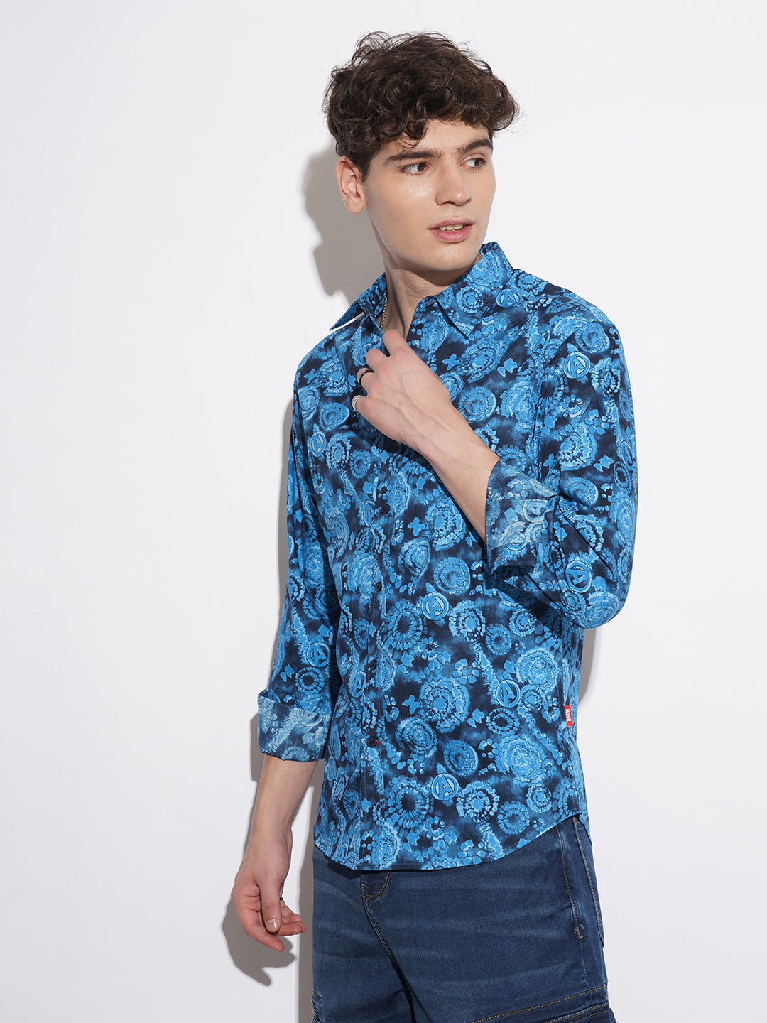 Navy Comfort Fit Regular Collar Men's Shirt by Being Human Clothing