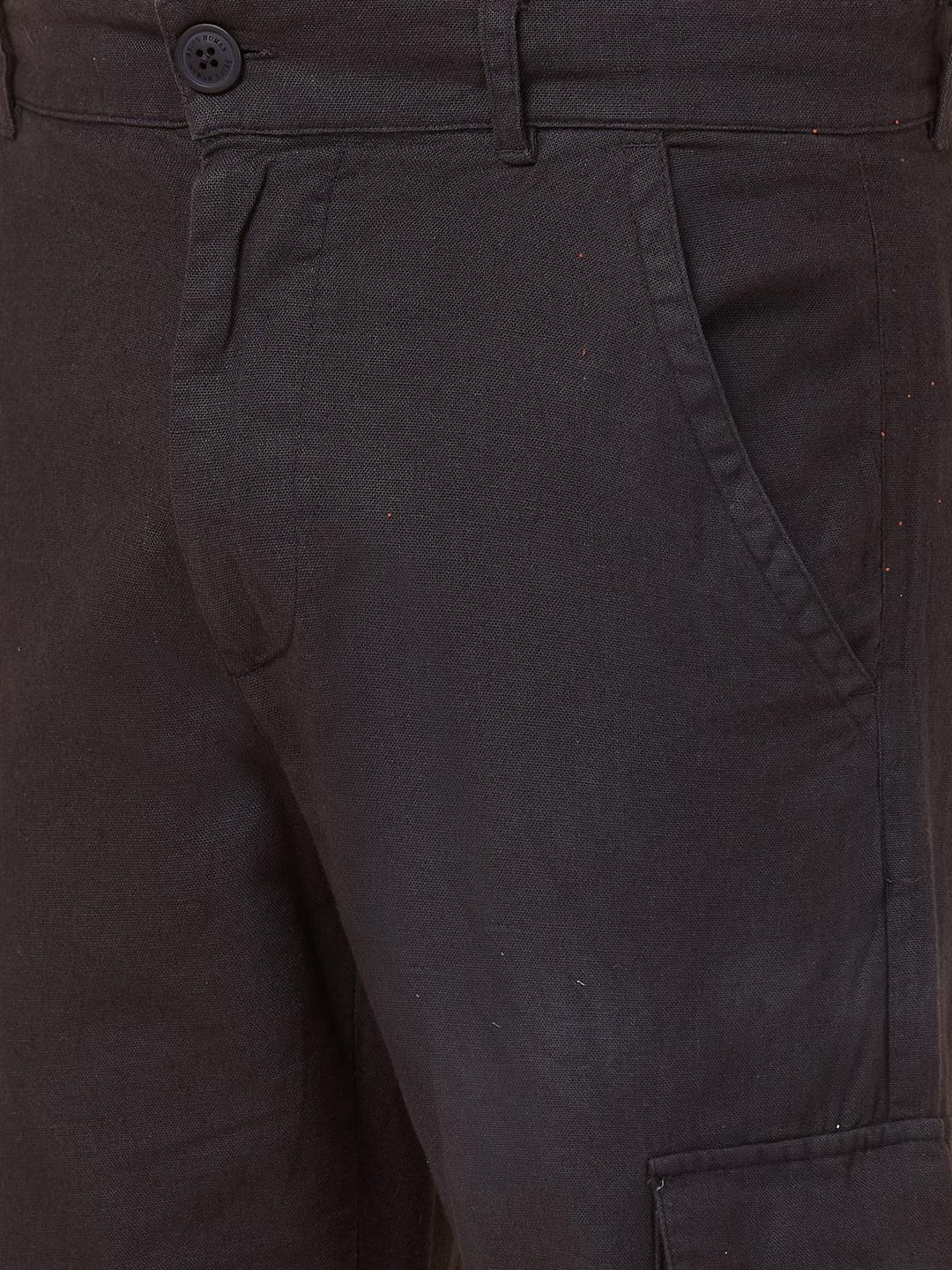 Charcoal Straight Fit Cargo For Men By Being Human Clothing