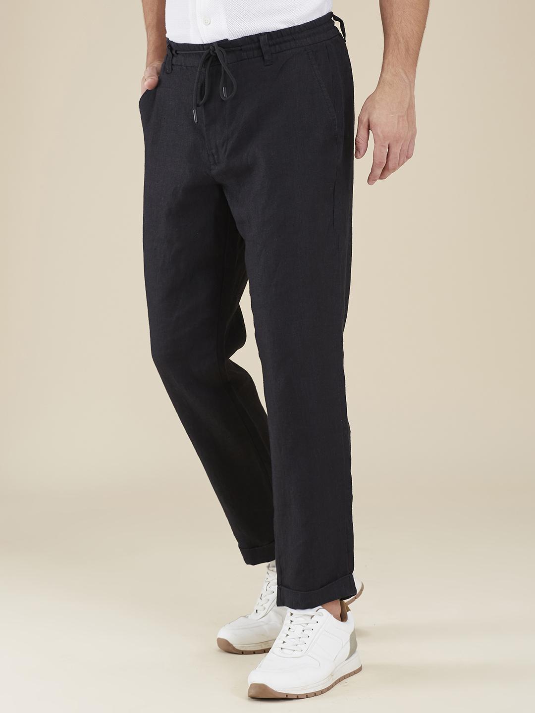 Black Regular Fit Joggers For Men By Being Human Clothing