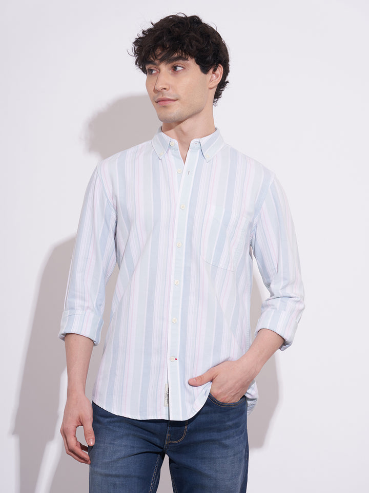Sea Green Regular Fit Regular Collar Men's Shirt