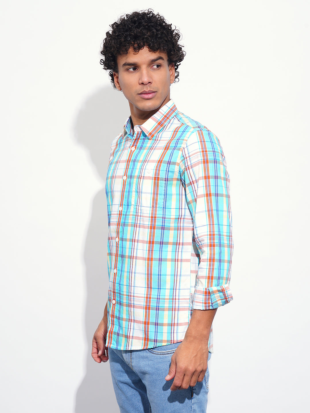 Mustard Regular Fit Regular Collar Men's Shirt by Being Human Clothing