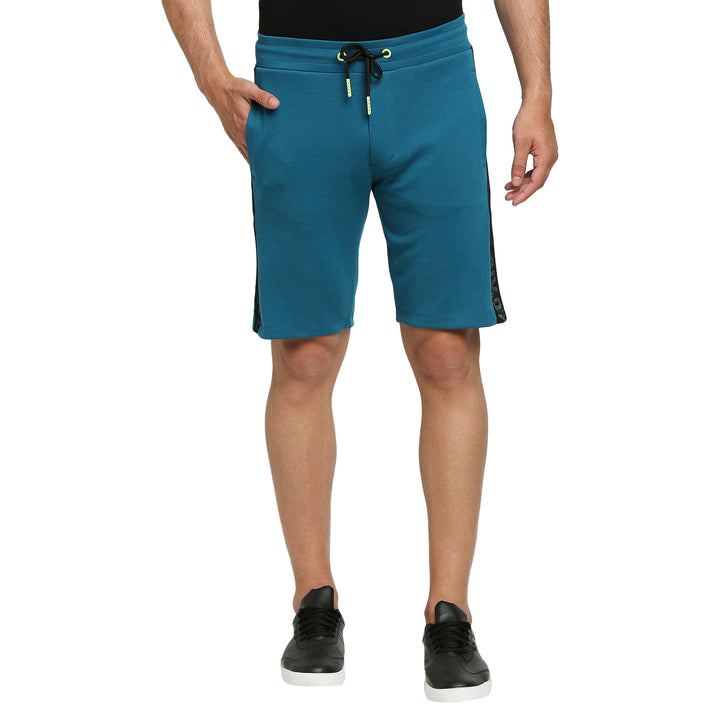 Ocean Blue Regular Fit Shorts For Men By Being Human Clothing