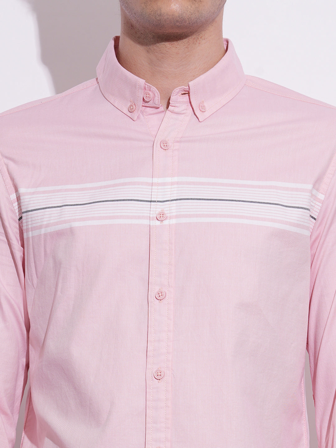 Peach Regular Fit Regular Collar Men's Shirt by Being Human Clothing